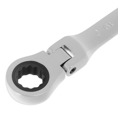 Ключ комбинированный трещоточный, 19 мм, CrV, шарнирный, зеркальный хром Matrix Professional по ценам производителя в Челябинске с доставкой по всей России