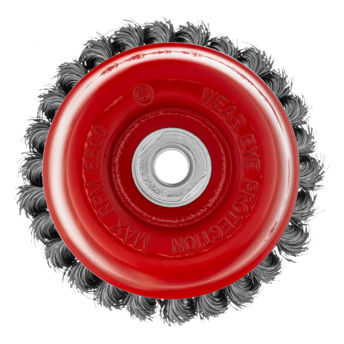 Щетка для УШМ, 125 мм, М14, "чашка", двухрядная, крученая проволока 0.35 мм Matrix по ценам производителя в Челябинске с доставкой по всей России
