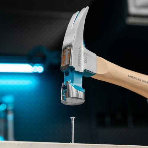 Молоток-гвоздодер, 450 г, угол 75, магнит, обрезиненная рукоятка American hickory GROSS по ценам производителя в Челябинске с доставкой по всей России