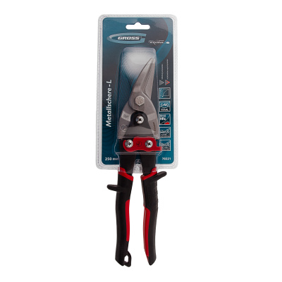 Ножницы по металлу "Piranha", 250 мм, прямой и левый рез, сталь СrMo, двухкомпонентные рукоятки Gross по ценам производителя в Челябинске с доставкой по всей России