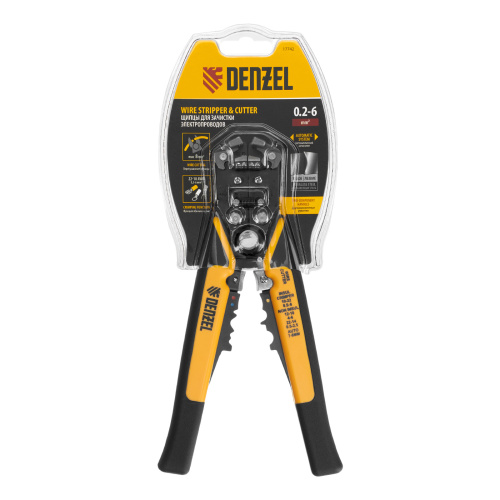 Щипцы для зачистки электропроводов 0,2-6 мм², функция обрезания проводов Denzel по ценам производителя в Челябинске с доставкой по всей России