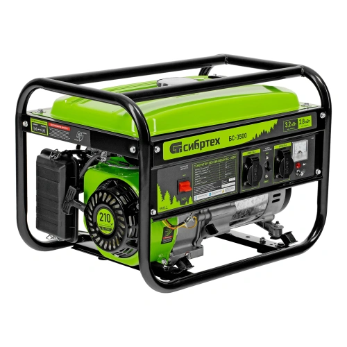 Генератор бензиновый БС-3500, 3.2 кВт, 230В, четырехтактный, 15 л, ручной стартер Сибртех по ценам производителя в Челябинске с доставкой по всей России