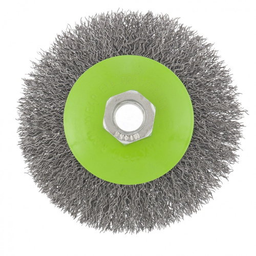 Щетка для УШМ, 100 мм, М14, "тарелка", витая проволока Сибртех по ценам производителя в Челябинске с доставкой по всей России