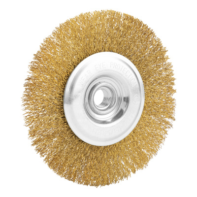 Щетка для УШМ, 125 мм, М14, плоская, латунированная витая проволока Matrix по ценам производителя в Челябинске с доставкой по всей России