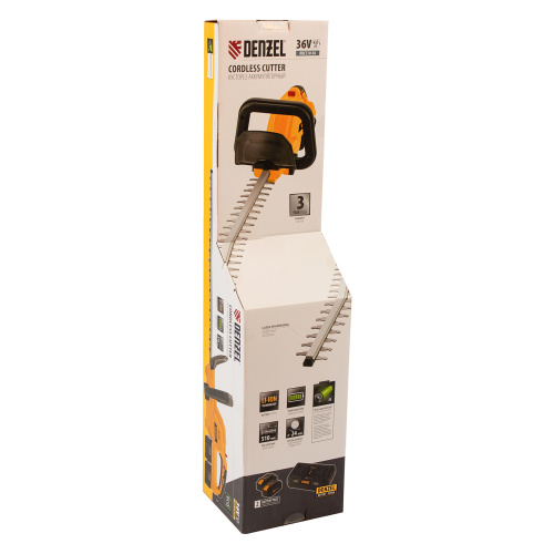 Кусторез аккумуляторный RBC510-36, Li-ion, 36 В, 4 Ач, нож 510 мм, поворотная ручка Denzel по ценам производителя в Челябинске с доставкой по всей России