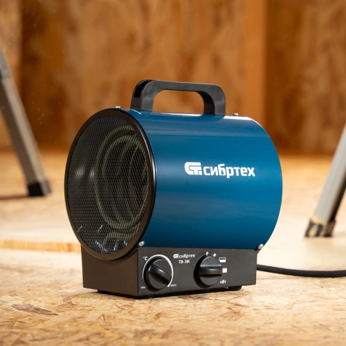 Тепловая пушка ТВ-3М (тепловентилятор), 230 В, 3 режима: вентилятор/1500 Вт /3000 Вт Сибртех по ценам производителя в Челябинске с доставкой по всей России