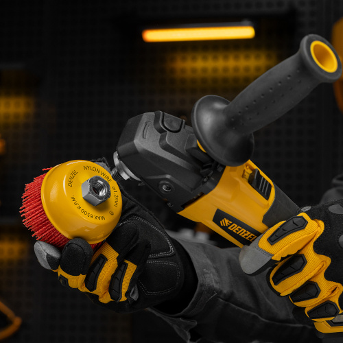 Щетка для УШМ, 100 мм, Чашка, нейлоновая щетина, М14 Denzel по ценам производителя в Челябинске с доставкой по всей России