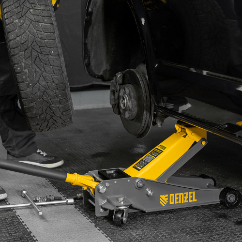 Домкрат гидравлический подкатной, 3 т, 125-470 мм, быстрый подъем, проф. Denzel по ценам производителя в Челябинске с доставкой по всей России