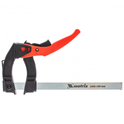 Струбцина реечная быстрозажимная, пластиковый корпус рычажно-храповой механизм, 100 х 90 х 195 мм, штанга 5 х 20 мм Matrix по ценам производителя в Челябинске с доставкой по всей России