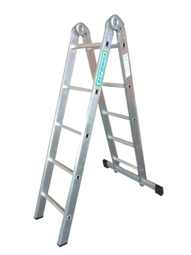 Лестница 2-х секционная алюминиевая шарнирная 2*5 по ценам производителя в Челябинске с доставкой по всей России