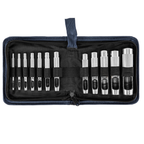 Набор пробойников для кожи 3 4 5 6 7 8 9 10 12 14 16 19 мм, 12 шт, чехол Сибртех по ценам производителя в Челябинске с доставкой по всей России