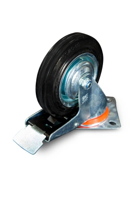 Колесо поворотное резина SCb 63 160 мм с тормозом (N) купить в Москве с доставкой по всей России | ProtosMarket.ru