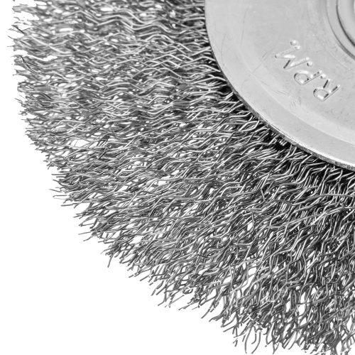 Щетка для УШМ, 125 мм, посадка 22.2 мм, плоская, витая проволока Сибртех по ценам производителя в Челябинске с доставкой по всей России