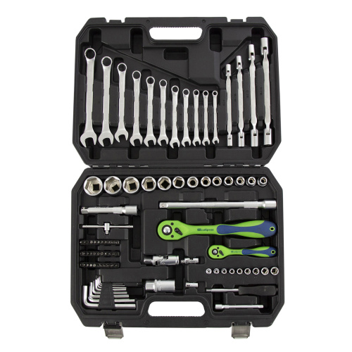 Набор инструментов 89 предметов, CrV 1/2", 1/4" Сибртех по ценам производителя в Челябинске с доставкой по всей России