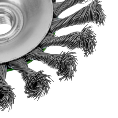 Щетка для УШМ, 100 мм, М14, "тарелка", крученая металлическая проволока Сибртех по ценам производителя в Челябинске с доставкой по всей России