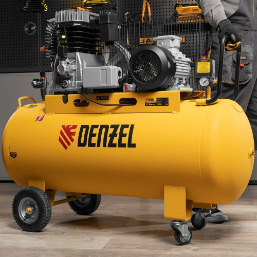 Компрессор воздушный, ременный привод BCI4000-T/200, 4.0 кВт, 200 литров, 690 л/мин Denzel по ценам производителя в Челябинске с доставкой по всей России