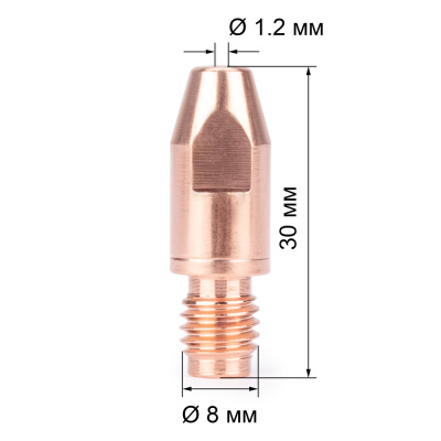 Наконечник М8х30х1.2 (CuCrZr) (140.0445/MD0005-82, пр-во FoxWeld/КНР) купить в Москве с доставкой по всей России | ProtosMarket.ru