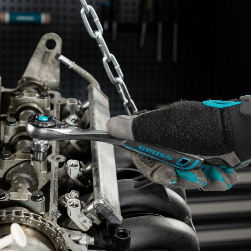 Набор торцевых головок, трещотка 120 зубьев, 3/8", CrV, 12 предметов Gross по ценам производителя в Челябинске с доставкой по всей России