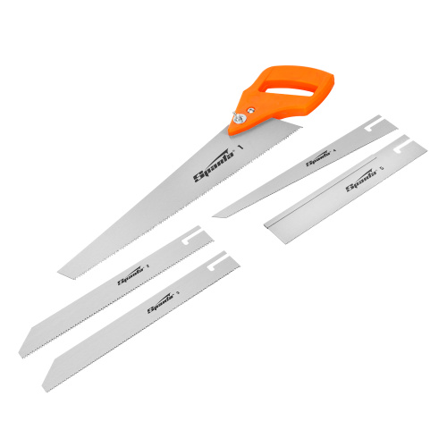 Ножовка по дереву, 350 мм, 5 сменных полотен, пластиковая рукоятка Sparta по ценам производителя в Челябинске с доставкой по всей России