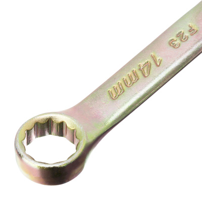 Ключ комбинированный, 14 мм, желтый цинк Сибртех по ценам производителя в Челябинске с доставкой по всей России