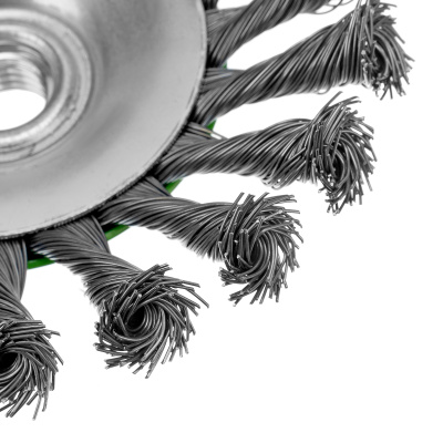 Щетка для УШМ, 125 мм, М14, "тарелка", крученая металлическая проволока Сибртех по ценам производителя в Челябинске с доставкой по всей России