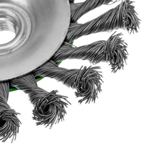 Щетка для УШМ, 125 мм, М14, "тарелка", крученая металлическая проволока Сибртех по ценам производителя в Челябинске с доставкой по всей России