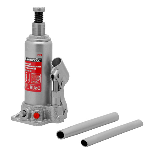 Домкрат гидравлический бутылочный, 3 т, высота подъема 194-372 мм Matrix по ценам производителя в Челябинске с доставкой по всей России
