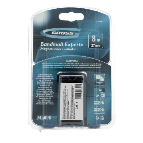 Рулетка Experte,8 м x 27 мм,двухкомпонентный корпус,магнит,двухсторонняя разметка,нейлон Gross по ценам производителя в Челябинске с доставкой по всей России