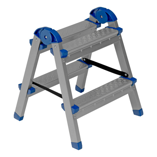 Стремянка двухсторонняя 2 ступени, сталь профиль, стальные ступени, Россия Сибртех по ценам производителя в Челябинске с доставкой по всей России