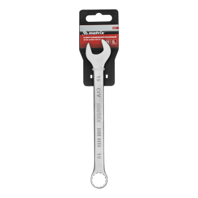Ключ комбинированный, 15 мм, CrV, матовый хром Matrix по ценам производителя в Челябинске с доставкой по всей России
