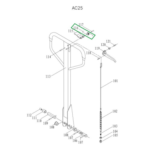 Пружина рычага управления режимом работы для гидравлических тележек DS25 по ценам производителя в Челябинске с доставкой по всей России