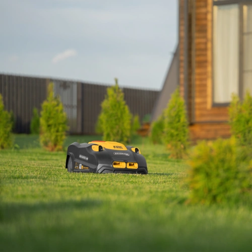 Робот-газонокосилка Grass Master 1000  1000м², 3Ач, 28V, LCD дисплей, Wi-Fi Denzel по ценам производителя в Челябинске с доставкой по всей России