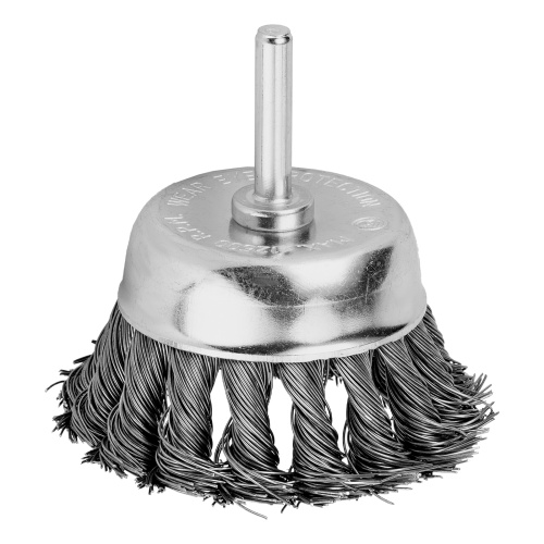 Щетка для дрели, 75 мм, "чашка" со шпилькой, крученая металлическая проволока Matrix по ценам производителя в Челябинске с доставкой по всей России