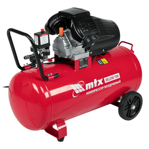 Компрессор воздушный КК-2200/100, 2,2 кВт, 350 л/мин, 100 л, прямой привод, масляный MTX по ценам производителя в Челябинске с доставкой по всей России