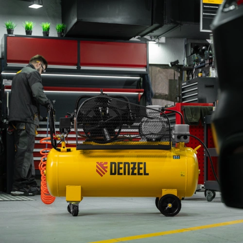 Компрессор воздушный BCW3000-T/100, ременный привод, 3.0 кВт, 100 литров, 520 л/мин Denzel по ценам производителя в Челябинске с доставкой по всей России