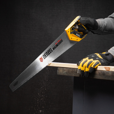 Ножовка по дереву, 500 мм, 9 TPI, зуб 3D, двухкомпонентная рукоятка Denzel по ценам производителя в Челябинске с доставкой по всей России