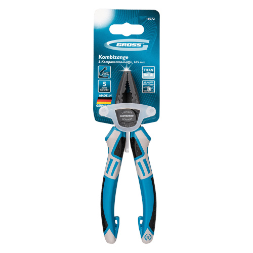 Плоскогубцы комбинированные 165 мм, трехкомпонентные рукоятки Gross по ценам производителя в Челябинске с доставкой по всей России