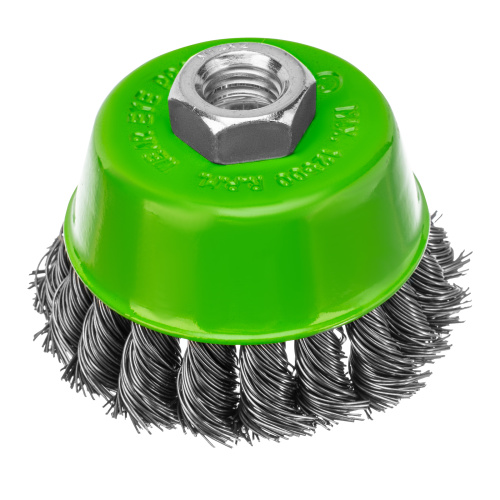 Щетка для УШМ, 75 мм, М14, "чашка", крученая металлическая проволока Сибртех по ценам производителя в Челябинске с доставкой по всей России