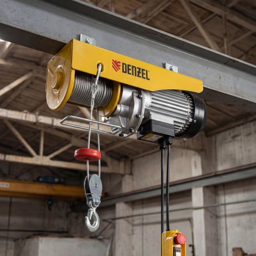 Тельфер электрический TF-800, 0.8 т, 1300 Вт, высота 12 м, 8 м/мин Denzel по ценам производителя в Челябинске с доставкой по всей России