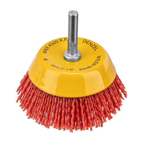 Щетка для дрели, 75 мм, Чашка, со шпилькой, нейлоновая щетина Denzel по ценам производителя в Челябинске с доставкой по всей России