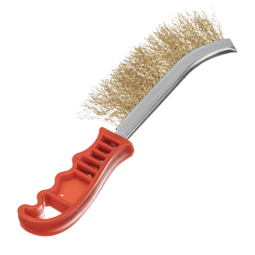 Щетка металлическая латунированная, пластиковая ручка Matrix по ценам производителя в Челябинске с доставкой по всей России