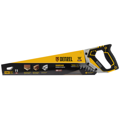 Ножовка по дереву, 450 мм, 11 TPI, зуб 3D, металлопластиковая рукоятка Denzel по ценам производителя в Челябинске с доставкой по всей России
