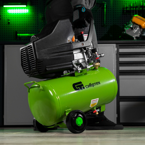 Компрессор воздушный КК-1500/24, 1.5 кВт, 198 л/мин, 24 л, прямой привод, масляный Сибртех по ценам производителя в Челябинске с доставкой по всей России