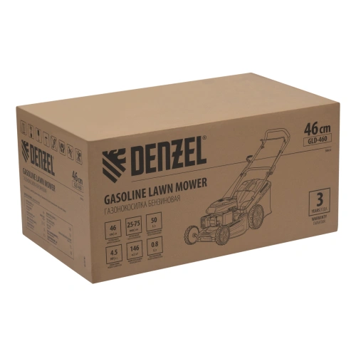 Газонокосилка бензиновая GLD-460, 146 куб.см, ширина 46 см, ручная, 7 уровней, травосборник 50 л Denzel по ценам производителя в Челябинске с доставкой по всей России