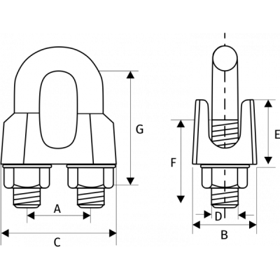 Зажим канатный DIN 1142, D = 13 мм по ценам производителя в Челябинске с доставкой по всей России