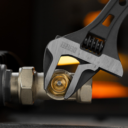 Ключ разводной, 250 мм, CrV, кованый Denzel по ценам производителя в Челябинске с доставкой по всей России