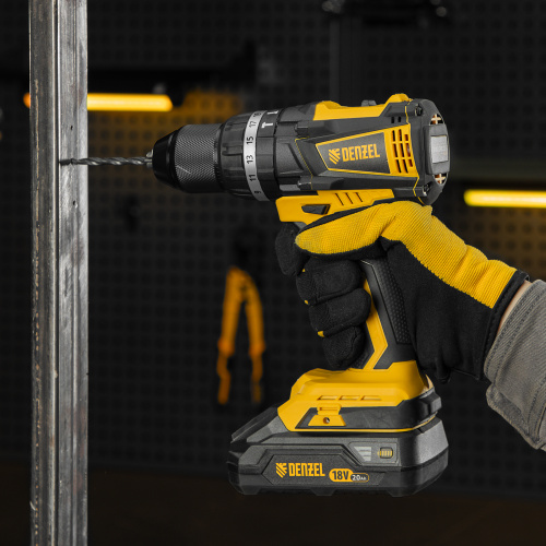 Дрель-шуруповерт аккумуляторная ударная бесщет CIDB-IB-18-02, Li-Ion, 18 В, 2 акк. Denzel по ценам производителя в Челябинске с доставкой по всей России
