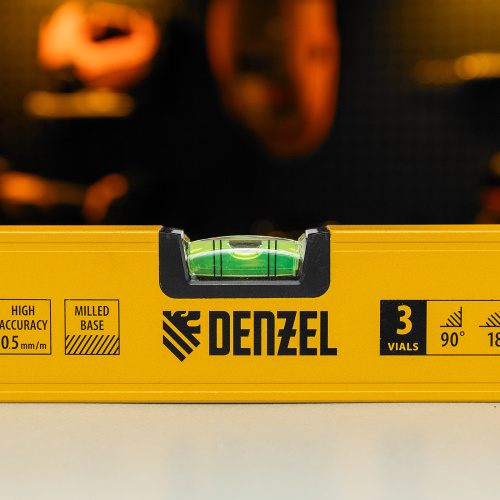 Уровень алюминиевый, магнит, фрезерованный, 3 глазка (1 зеркал.) 0,5 мм/м, 1000 мм Denzel по ценам производителя в Челябинске с доставкой по всей России