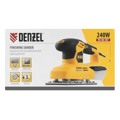 Машина плоскошлифовальная вибрационная VS-90-187, 240 Вт, 6000-11000 об/мин Denzel по ценам производителя в Челябинске с доставкой по всей России