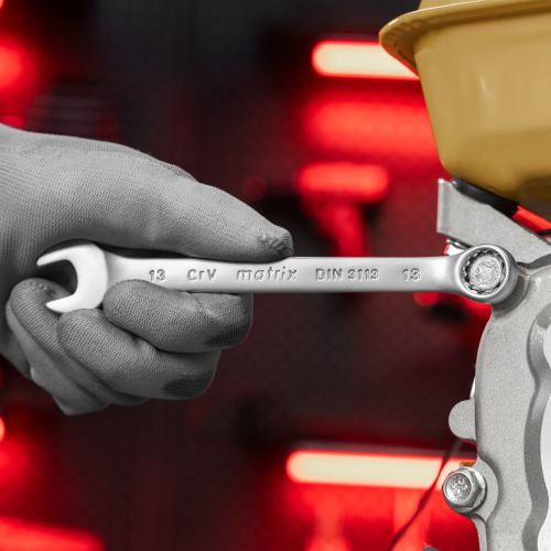 Ключ комбинированный, 13 мм, CrV, матовый хром Matrix по ценам производителя в Челябинске с доставкой по всей России